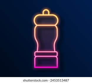 Icono de pimienta de línea de neón brillante aislado sobre fondo negro. Cocinar especias.  Vector