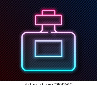 Glowing neon line Perfume icon isolated on black background.  Vector