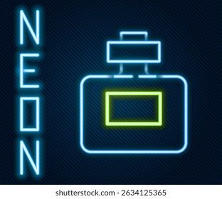 Glowing neon line Perfume icon isolated on black background. Colorful outline concept. Vector