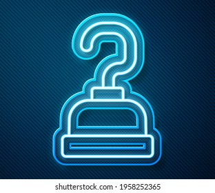 Línea de neón brillante Icono de gancho pirata aislado en fondo azul. Feliz fiesta de Halloween.  Vector