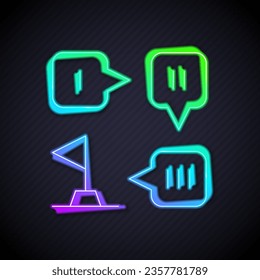 Glowing neon line Planning strategy concept icon isolated on black background. Formation and tactic.  Vector