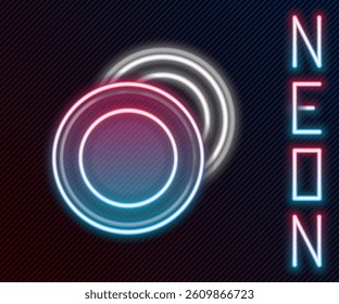 Glowing neon line Plate icon isolated on black background. Cutlery symbol. Restaurant sign. Colorful outline concept. Vector Illustration