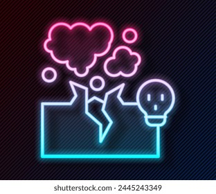 Glowing neon line Poisonous cloud of gas or smoke icon isolated on black background. Stink bad smell, smoke or poison gases, chemical toxic vapour.  Vector