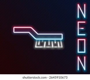 Icône de pinceau de table de billard en ligne scintillante isolée sur fond noir. Brosse de table de billard. Concept de contour coloré. Image vectorielle