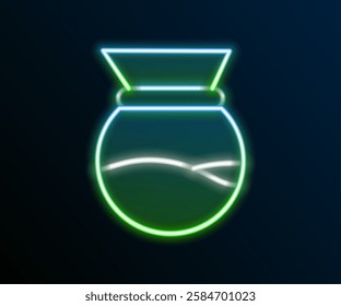 Glowing neon line Pour over coffee maker icon isolated on black background. Alternative methods of brewing coffee. Coffee culture. Colorful outline concept. Vector