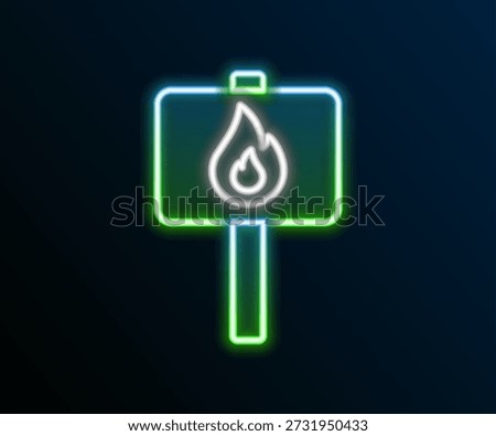 Glowing neon line Protest icon isolated on black background. Meeting, protester, picket, speech, banner, protest placard, petition, leader, leaflet. Colorful outline concept. Vector