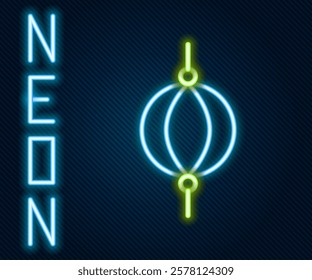 Glowing neon line Punching bag icon isolated on black background. Colorful outline concept. Vector