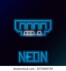 Glowing neon line RAM, random access memory icon isolated on black background. Colorful outline concept. Vector