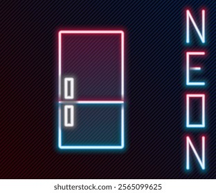 Glowing neon line Refrigerator icon isolated on black background. Fridge freezer refrigerator. Household tech and appliances. Colorful outline concept. Vector