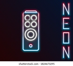Glowing neon line Remote control icon isolated on black background. Colorful outline concept. Vector Illustration