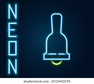 Glowing neon line Ringing bell icon isolated on black background. Alarm symbol, service bell, handbell sign, notification symbol. Colorful outline concept. Vector