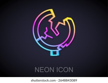 Gloeiende neon lijn verkeersbord. Signpost icoon geïsoleerd op zwarte achtergrond. Pointer-symbool. Geïsoleerde straat informatiebord. Richting teken.  vector