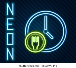 Glowing neon line Round the clock delivery icon isolated on black background. Colorful outline concept. Vector Illustration