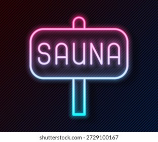 Linha de neon brilhante ícone da Sauna isolado no fundo preto.  Vetor