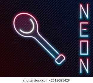 Glowing neon line Sauna ladle icon isolated on black background. Colorful outline concept. Vector