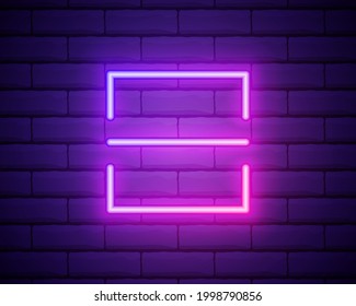 Glowing neon line scanning procces icon isolated on brick wall background. Scanning. Security check symbol. Cyber safe sign. Vector Illustration