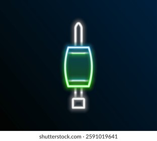 Glowing neon line Screwdriver icon isolated on black background. Service tool symbol. Colorful outline concept. Vector