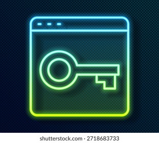 Glowing neon line Secure your site with HTTPS, SSL icon isolated on black background. Internet communication protocol.  Vector