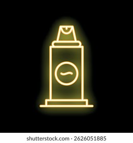 Glowing neon line shaving foam icon isolated on black background for your design, concept of barbershop