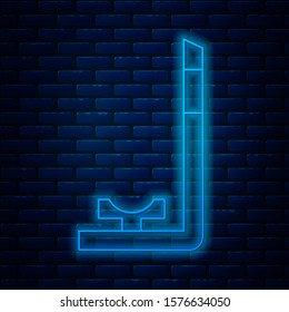 Glowing neon line Snorkel icon isolated on brick wall background. Diving underwater equipment.  Vector Illustration