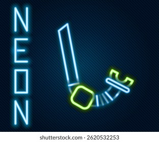 Glowing neon line Snorkel icon isolated on black background. Diving underwater equipment. Colorful outline concept. Vector Illustration