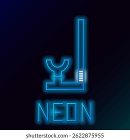 Glowing neon line Snorkel icon isolated on black background. Diving underwater equipment. Colorful outline concept. Vector