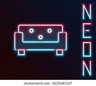 Icono sofá línea neón