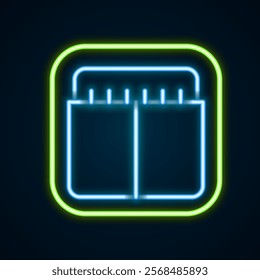 Glowing neon line Sport mechanical scoreboard and result display icon isolated on black background. Colorful outline concept. Vector