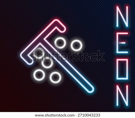 Glowing neon line Stick for chips icon isolated on black background. Casino gambling. Colorful outline concept. Vector Illustration