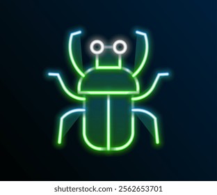 Glowing neon line Stink bug icon isolated on black background. Colorful outline concept. Vector