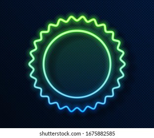 Glowing neon line Sun icon isolated on blue background. Summer symbol. Good sunny day.  Vector Illustration