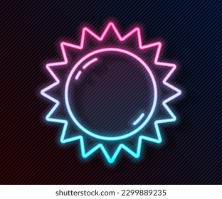 Glowing neon line Sun icon isolated on black background. Summer symbol. Good sunny day.  Vector Illustration