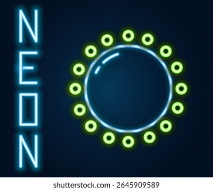 Glowing neon line Sun icon isolated on black background. Summer symbol. Good sunny day. Colorful outline concept. Vector Illustration