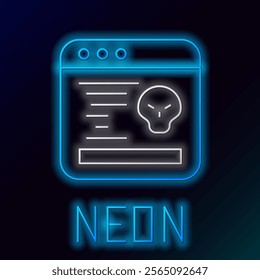 Glowing neon line System bug concept icon isolated on black background. Code bug concept. Bug in the system. Bug searching. Colorful outline concept. Vector