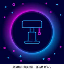Icono de la lámpara de mesa de línea de neón brillante aislado sobre fondo negro. Concepto de contorno colorido. Vector