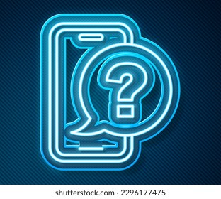 Glowing neon line Telephone 24 hours support icon isolated on blue background. All-day customer support call-center. Full time call services.  Vector