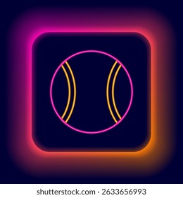 Glowing neon line Tennis ball icon isolated on black background. Sport equipment. Colorful outline concept. Vector