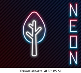 Glowing neon line Tree icon isolated on black background. Forest symbol. Colorful outline concept. Vector