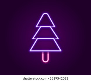 Glowing neon line Tree icon isolated on black background. Forest symbol. Colorful outline concept. Vector