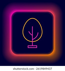Glowing neon line Tree icon isolated on black background. Forest symbol. Colorful outline concept. Vector