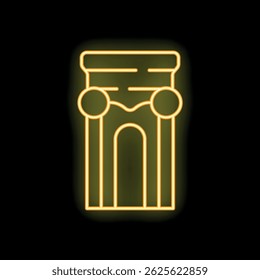 Glowing neon line triumphal arch icon isolated on black background vector illustration