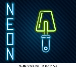 Glowing neon line Trowel icon isolated on black background. Colorful outline concept. Vector Illustration