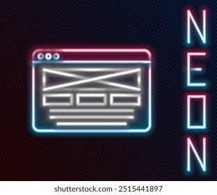 Glowing neon line UI or UX design icon isolated on black background. Colorful outline concept. Vector