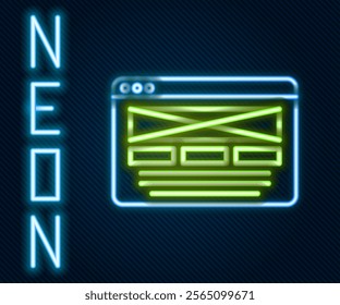 Glowing neon line UI or UX design icon isolated on black background. Colorful outline concept. Vector