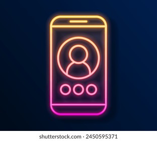 Glowing neon line Video chat conference icon isolated on black background. Online meeting work form home. Remote project management.  Vector