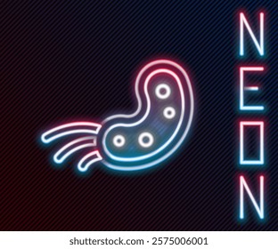 Glowing neon line Virus icon isolated on black background. Corona virus 2019-nCoV. Bacteria and germs, cell cancer, microbe, fungi. Colorful outline concept. Vector Illustration