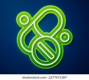 Glowing neon line Vitamin complex of pill capsule icon isolated on blue background. Healthy lifestyle.  Vector