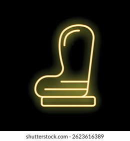 Glowing neon line waterproof rubber boot icon isolated on black background. Gumboots for spray gardener. Water resistant garden footwear. Vector illustration