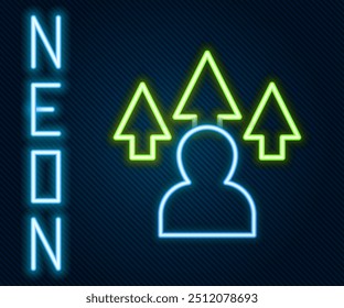 Glowing neon line Web design and front end development icon isolated on black background. Colorful outline concept. Vector