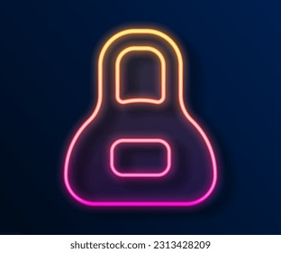 Glowing neon line Weight icon isolated on black background. Kilogram weight block for weight lifting and scale. Mass symbol.  Vector